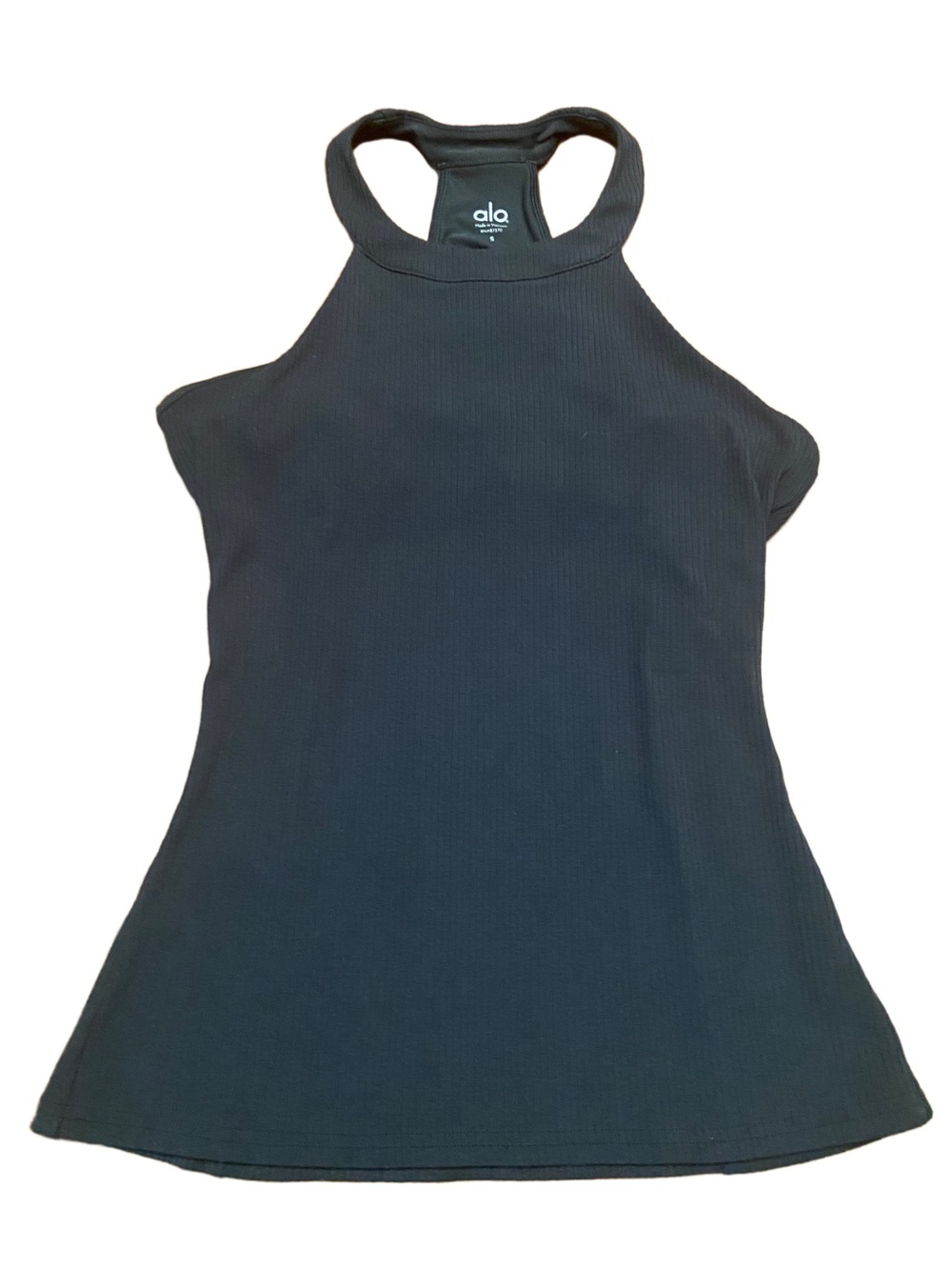 ALO Yoga High Neck Ribbed Tank - Black - Full Length - Small - Picture 4 of 11